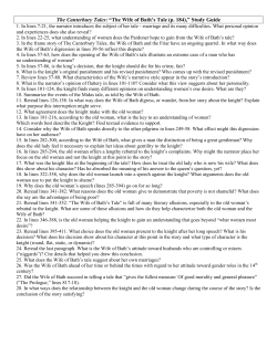 CT_Wife of Bath_Pardoners Tale_Study Guide