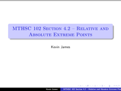 MTHSC 102 Section 4.2 &ndash; Relative and Absolute Extreme Points