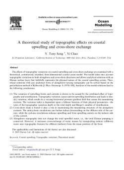A theoretical study of topographic effects on coastal upwelling and