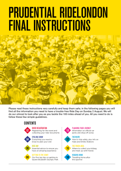 2015 Prudential RideLondon - Final Instructions