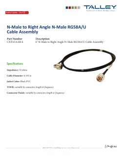 N-Male to Right Angle N-Male RG58A/U Cable Assembly