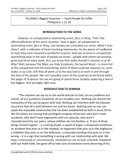 INTRODUCTION TO THE SERIES Surprise: an unexpected or