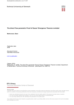 The direct Flow parametric Proof of Gauss` Divergence Theorem