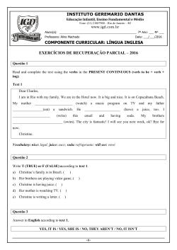 instituto geremario dantas componente curricular: l&iacute;ngua inglesa