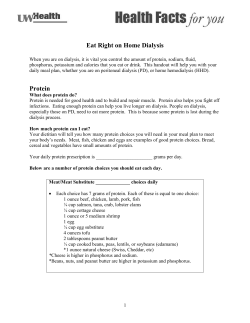 Eat Right on Home Dialysis Protein