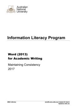 Information Literacy Program - Services