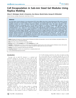Cell Encapsulation in Sub-mm Sized Gel Modules Using Replica