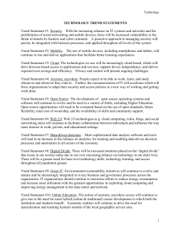 TECHNOLOGY TREND STATEMENTS Trend Statement #1