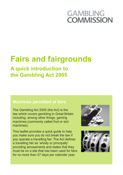 Fairs and Fairgrounds - An Introduction to the Gambling Act 2005
