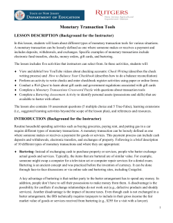 Lesson 5: Monetary Transaction Tools