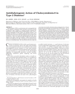 Antidiabetogenic Action of Cholecystokinin-8 in