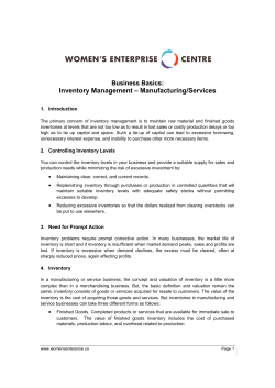 Inventory Management in Manufacturing
