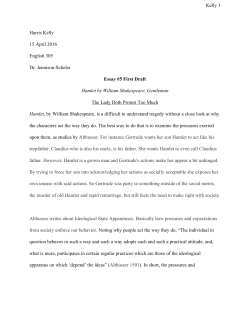 Essay #5 Draft #1 - English 305: Literary Theory and Writing