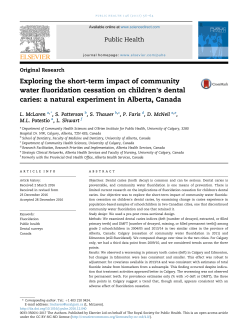 Exploring the short-term impact of community water fluoridation