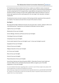 Curriculum Statement 2016 2017