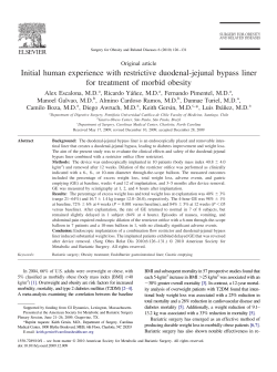 Initial human experience with restrictive duodenal