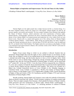 Human Rights as Inspiration and Empowerment: The Life and Times