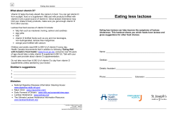 Eating less lactose - Hamilton Health Sciences
