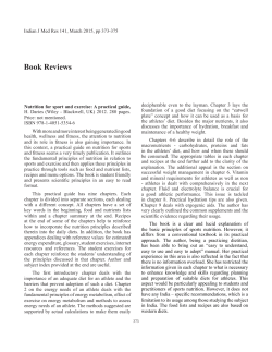 Nutrition for sport and exercise: A practical guide