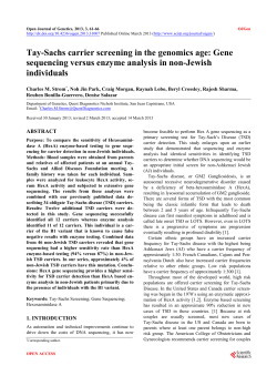 Tay-Sachs carrier screening in the genomics age: Gene sequencing