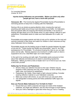 October 2013: Halloween Press Release