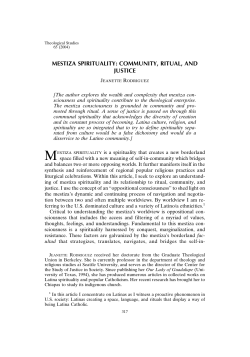 mestiza spirituality: community, ritual, and justice