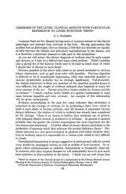 CIRRHOSIS OF THE LIVER: CLINICAL ASPECTS WITH