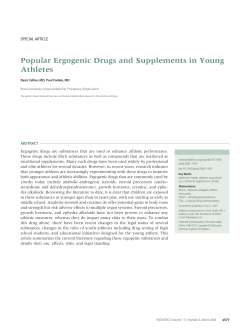 Popular Ergogenic Drugs and Supplements in Young Athletes