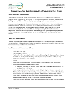 Frequently Asked Questions about Heat Waves and Heat Illness