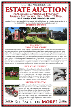 See Back for More! - Joel Pike Auctions