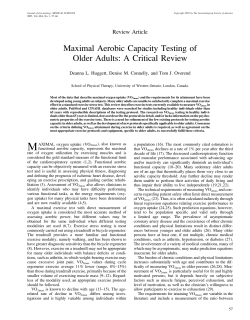 Maximal Aerobic Capacity Testing of Older Adults: A Critical Review