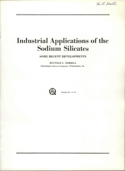 Industrial Applications of the Sodium Silicates