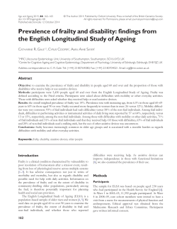 Prevalence of frailty and disability