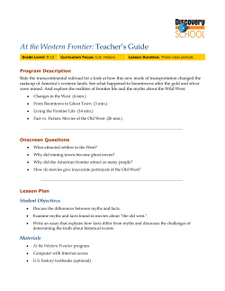 At the Western Frontier: Teacher`s Guide