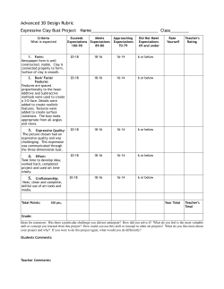 Advanced 3D Design Rubric Expressive Clay Bust Project