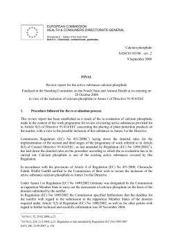 Calcium phosphide SANCO/183/08 &ndash; rev. 2 9 September 2008