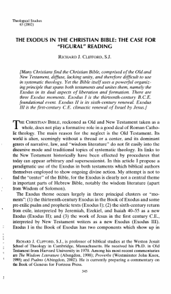 THE EXODUS IN THE CHRISTIAN BIBLE: THE CASE FOR