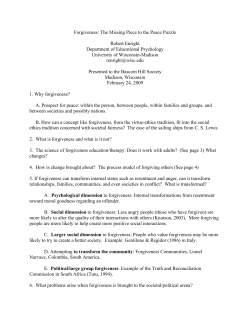 Forgiveness - University of Wisconsin Foundation