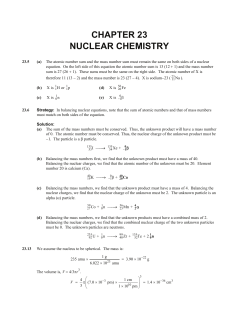 CHAPTER 23 NUCLEAR CHEMISTRY