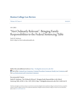 &ldquo;Not Ordinarily Relevant&rdquo;: Bringing Family Responsibilities to the