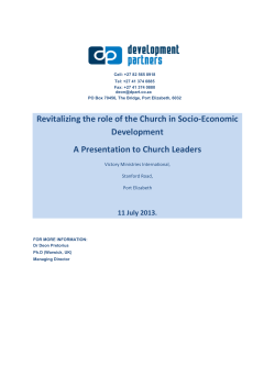 Revitalizing the role of the Church in Socio