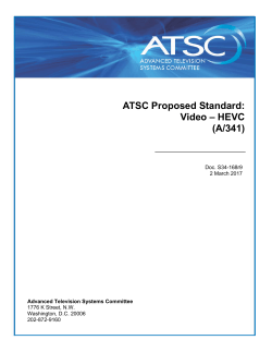 A/341: ATSC Proposed Standard: Video HEVC