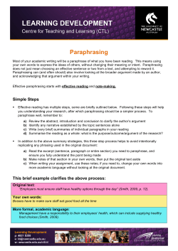 Paraphrasing - University of Newcastle