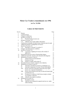 Motor Car Traders (Amendment) Act 1996