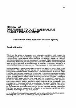 `Dreamtime to Dust: Australia`s Fragile Environment`