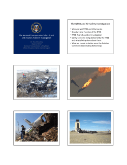 The NTSB and Air Safety Investigation