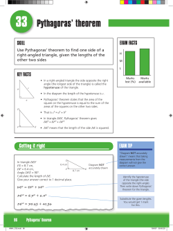 33 Pythagoras` theorem - Pearson Schools and FE Colleges