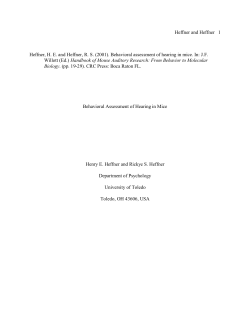 Behavioral assessment of hearing in mice. In