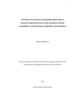 The effect of an 8-week low carbohydrate high fat diet on maximal