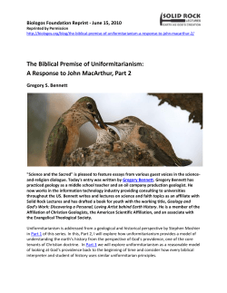 The Biblical Premise of Uniformitarianism